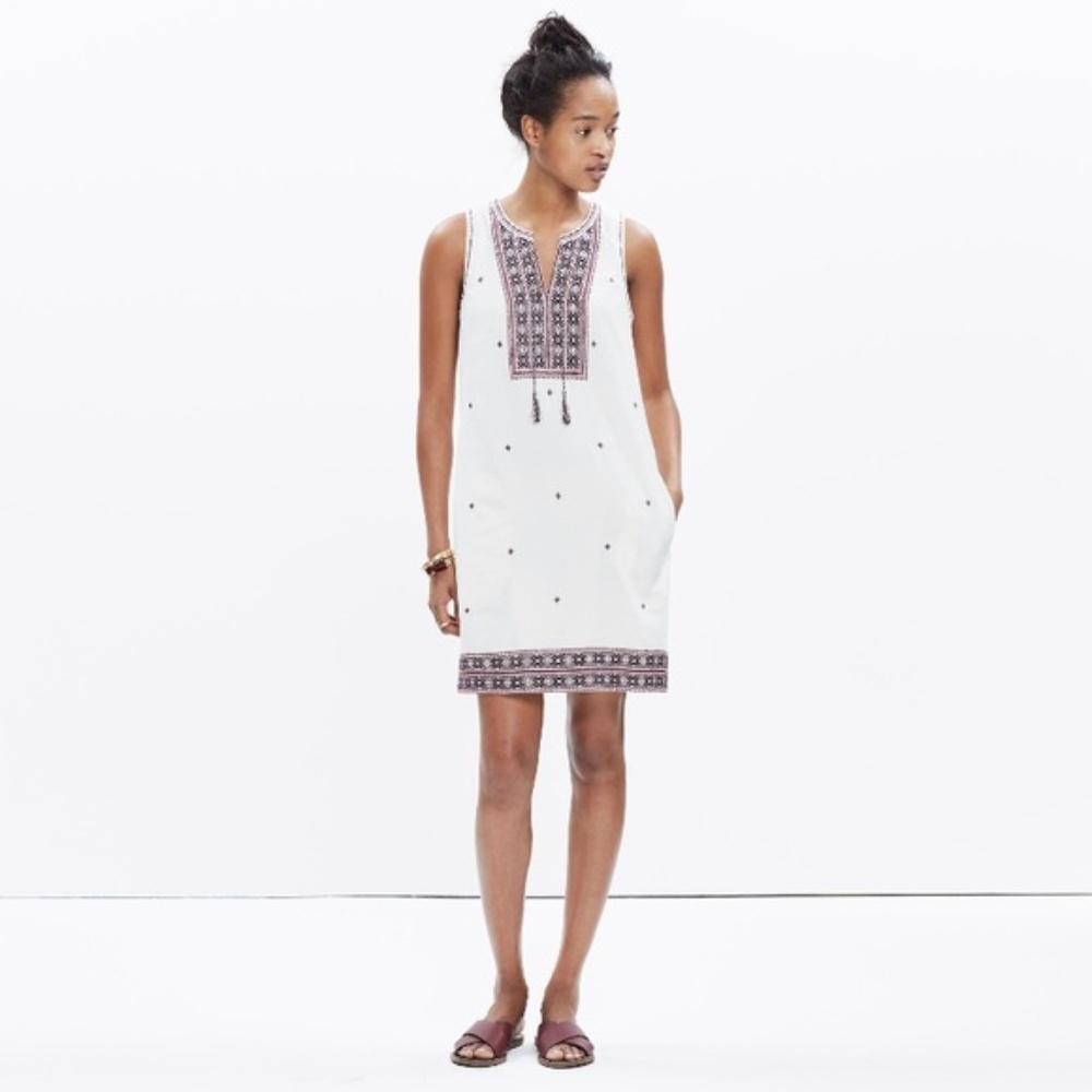 Madewell embroidered Southcoast shift dress